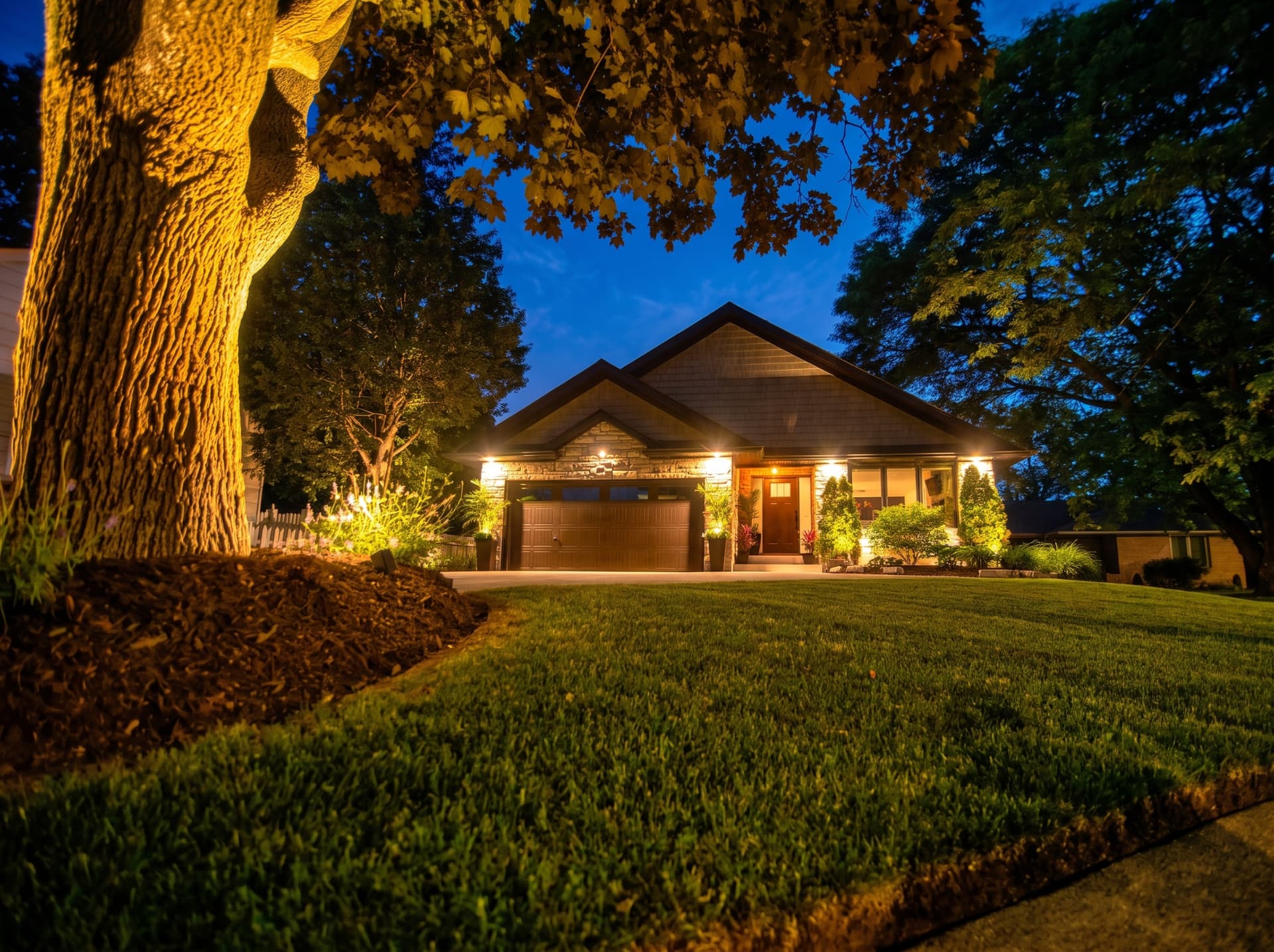 Westmount Road Project outdoor living and landscape lighting
